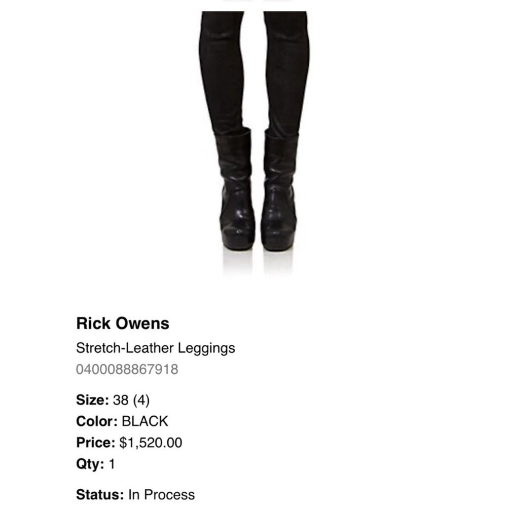 Rick Owens Stretch-Leather Leggings - Picture 3 of 16